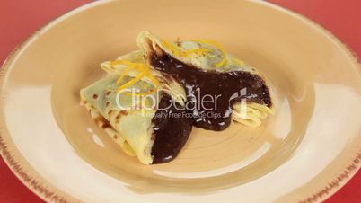 Sliced Chocolate Crepe Suzette