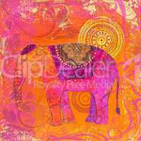 Malerei mit elefant