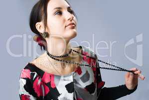 Woman with beads
