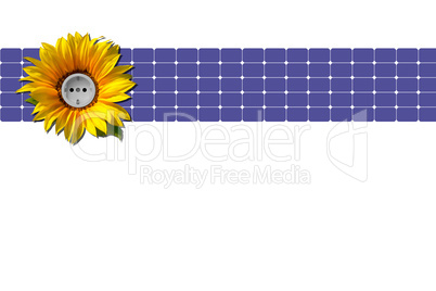 Sonnenblume, Steckdose, Solarzellen