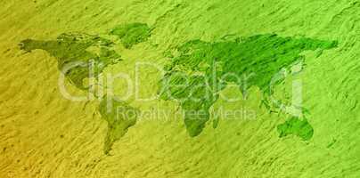 Weltkarte im Umwelt-Design mit grüner Struktur (world map)