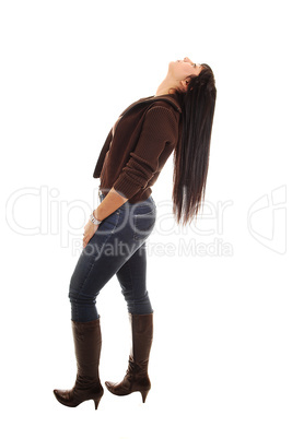 Girl with long hair.