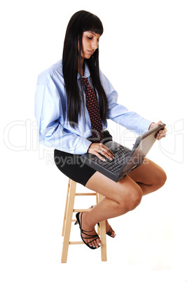 Girl with laptop.