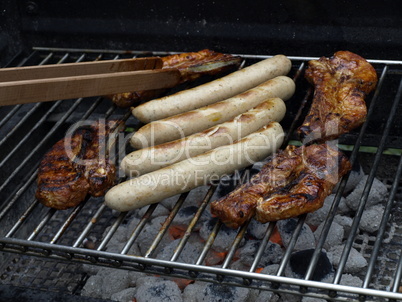 Grilled rips and sausages