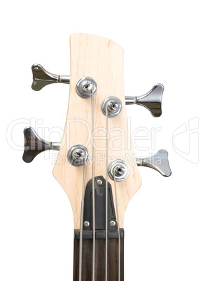 bass guitar fingerboard head with pins and strings