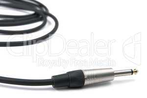 black musical cable with one metal jack