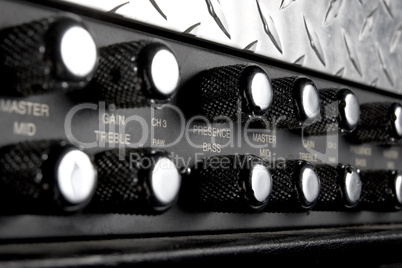 black musical guitar amplifier panel