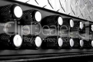 black musical guitar amplifier panel