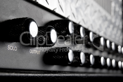black musical guitar amplifier panel