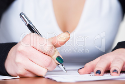 Writing girl