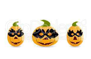Gang of pumpkins dressed in masks