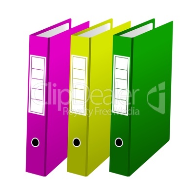 Three office folders