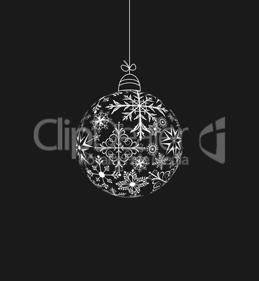 Christmas ball made of snowflakes