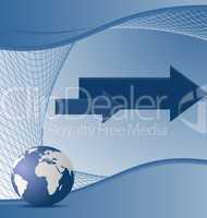 Illustration the abstract blue background