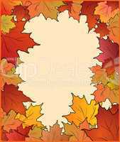 Autumn card with maple