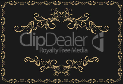 Illustration the luxury gold pattern ornament borders