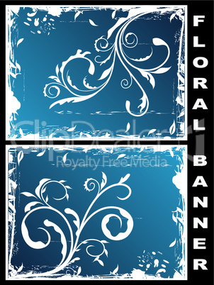 Grunge floral banners