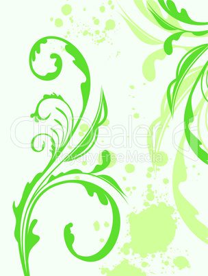 Illustration spring grunge flower and  leaf
