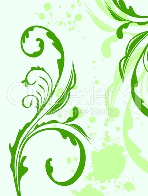 Illustration spring grunge flower and  leaf