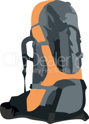 Realistic illustration of tourism backpack