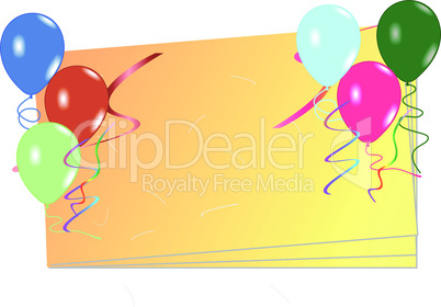 Celebration card with balloons