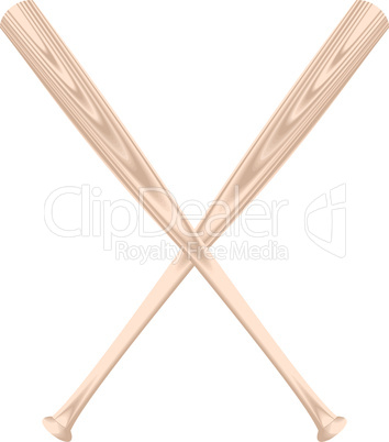 Realistic illustration of two baseball bat