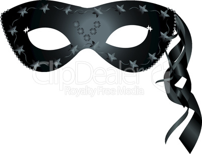 Realistic black carnival mask