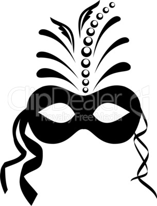 close up black carnival mask isolated
