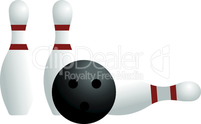 Realistic illustration ball and pin of bowling