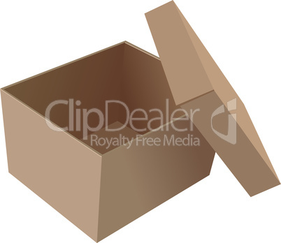Realistic illustration isolated open box