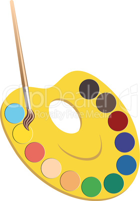 Palette with paints