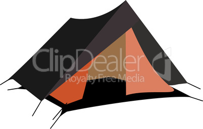 Tourist tent isolated on a white background