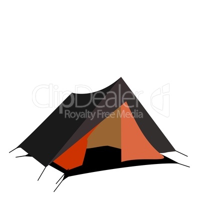 Tourist tent isolated on a white background