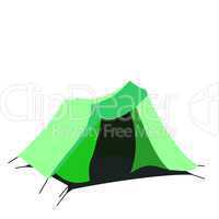 Tourist tent isolated on a white background