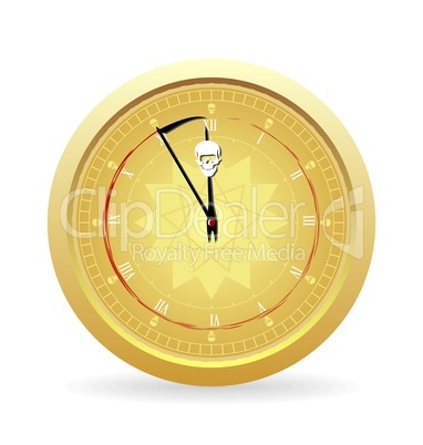 Illustration the clock of the death