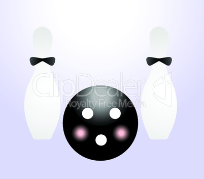 Illustration ball and pin for bowling