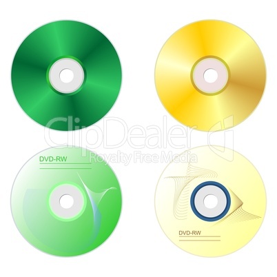 Realistic illustration set DVD disk with both sides