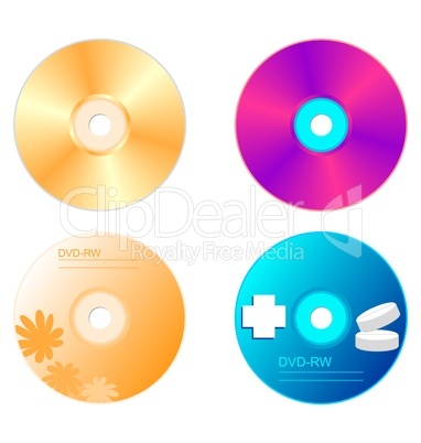 Realistic illustration set DVD disk