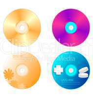 Realistic illustration set DVD disk