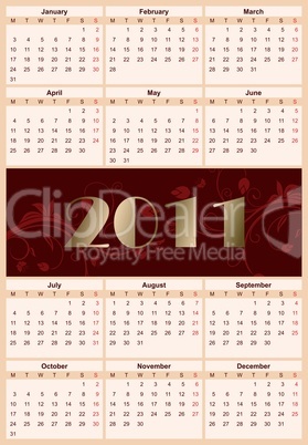 European floral calendar 2011
