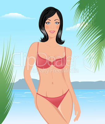 bikini girl on the beach
