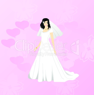 Beauty bride on pink background