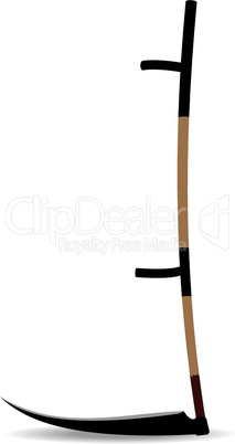 Realistic illustraton the hand mower or scythe