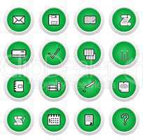 Green sticker with icon 16