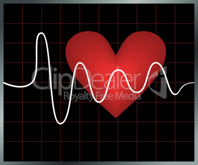 Heart and heartbeat symbol