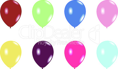 Set balloons are isolated on white background