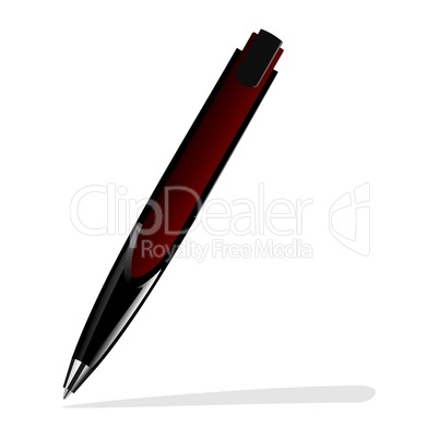 Realistic illustration of red pen