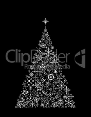 Christmas tree made of snowflake