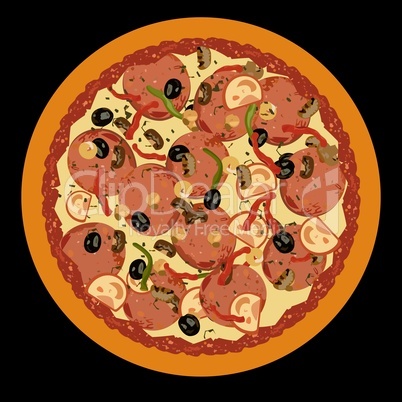 Realistic illustration pizza