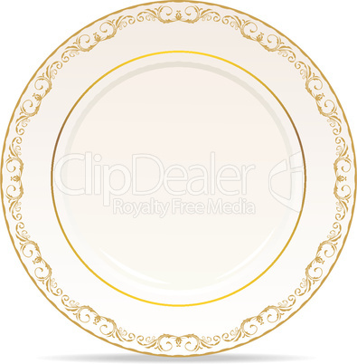 floral ornament plate isolated